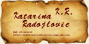Katarina Radojlović vizit kartica